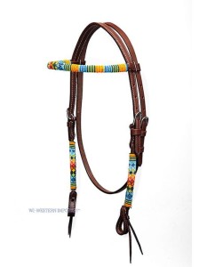 Ogłowie westernowe skórzane zdobione