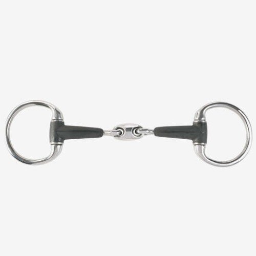 Wędzidło oliwkowe, podwójnie łamane, gumowe