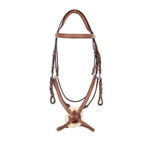 Ogłowie meksykańskie NOSEBAND AND SYNTHETIC SHEEPSKIN 
