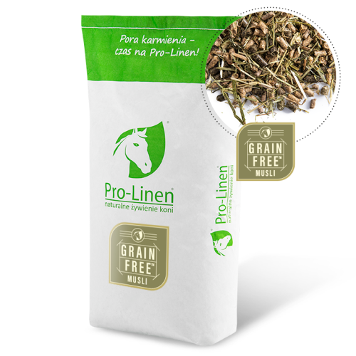 PRO-LINEN Grain Free Musli 20kg bez zbożowa pasza dla koni i kucy poza lub w lekkim treningu