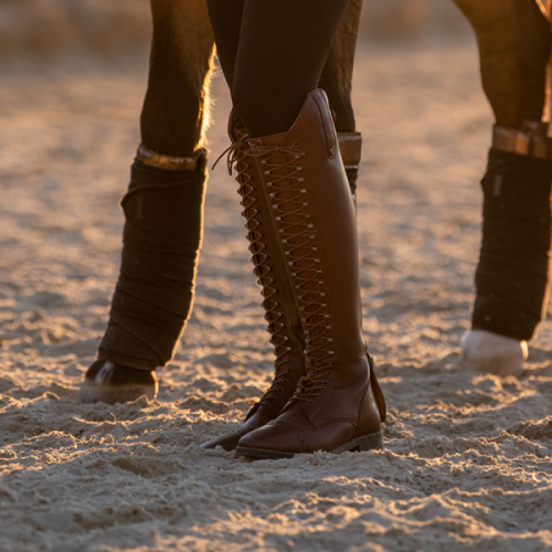 Oficerki LAVAL, PURE WOOL, BRAUN