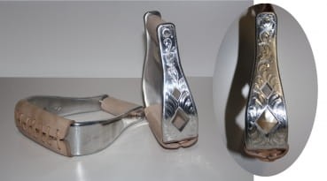 Aluminiowe strzemiona westernowe z grawerem 