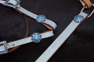 Zestaw westernowy ogłowie + napierśnik TURKUS PONY