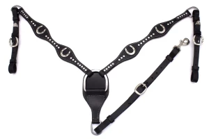 Zestaw westernowy ogłowie + napierśnik  HORSESHOE