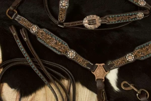 Zestaw westernowy ogłowie + napierśnik 