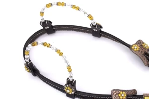 Ogłowie westernowe skórzane na dwa ucha