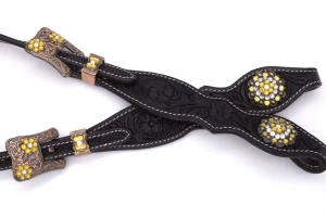 Ogłowie westernowe skórzane na dwa ucha