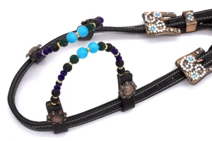 Ogłowie westernowe skórzane na dwa ucha