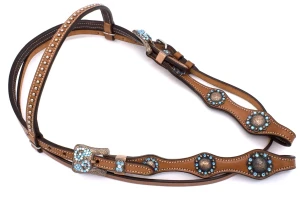 Ogłowie westernowe skórzane 