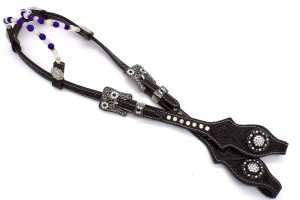 Ogłowie westernowe skórzane na dwa ucha