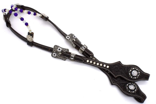 Ogłowie westernowe skórzane na dwa ucha