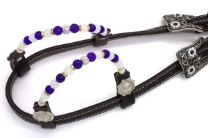 Ogłowie westernowe skórzane na dwa ucha