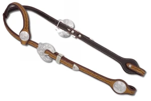 Ogłowie westernowe skórzane na jedno ucho