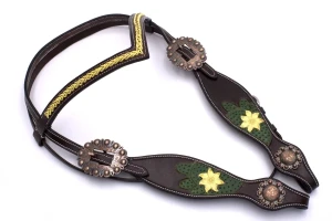 Ogłowie westernowe skórzane KAKTUS