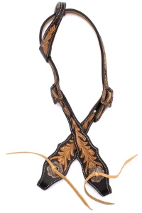 Ogłowie westernowe skórzane na jedno ucho