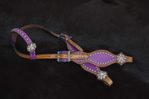 Ogłowie westernowe skórzane na jedno ucho