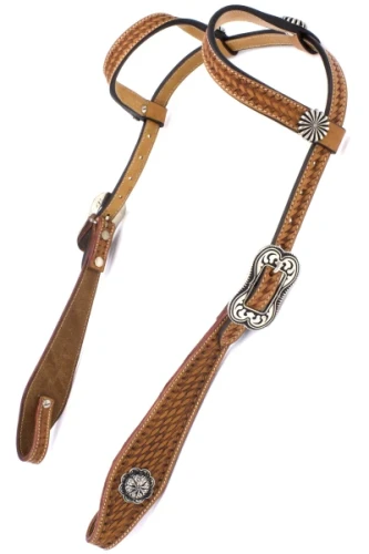 Ogłowie westernowe skórzane na dwa ucha