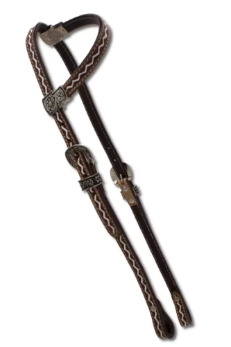 Ogłowie westernowe skórzane na jedno ucho 