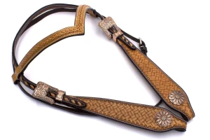 Ogłowie westernowe skórzane