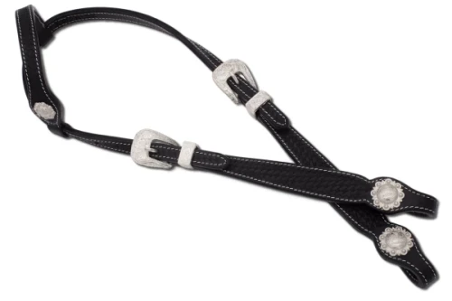 Ogłowie westernowe skórzane na jedno ucho 