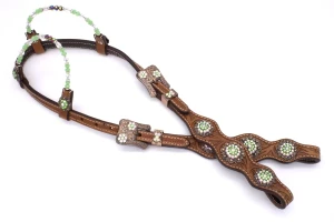 Ogłowie westernowe skórzane na dwa ucha