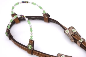 Ogłowie westernowe skórzane na dwa ucha