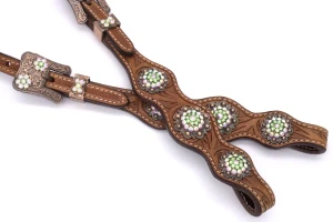 Ogłowie westernowe skórzane na dwa ucha