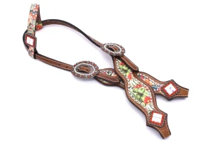 Ogłowie westernowe skórzane na jedno ucho