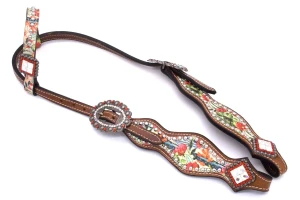 Ogłowie westernowe skórzane na jedno ucho