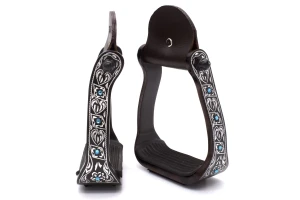 Strzemiona westernowe aluminiowe zdobione