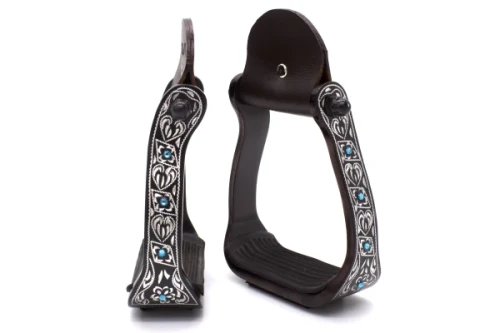 Strzemiona westernowe aluminiowe zdobione