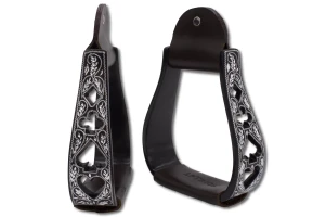Strzemiona westernowe aluminiowe zdobione
