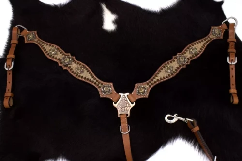 Napierśnik westernowy skórzany