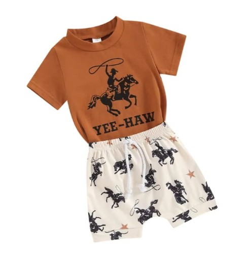 Szorty i t-shirt chłopiecy YEE-HAW rozm. 110cm - WYSYŁKA 48H