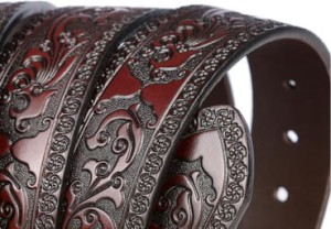Pasek do spodni westernowy DARK BROWN