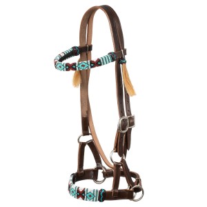 Ogłowie bezwędzidłowe side pull zdobione Pool's 