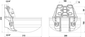 Poidło dla koni E21 z zaworem rurkowym przyłącze 3/4" Kerbl