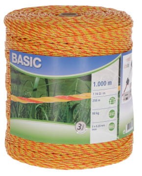 Plecionka ogrodzeniowa BASIC, 1000 m, żółto-pomarańczowa, Kerbl