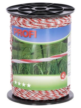 Plecionka ogrodzeniowa PROFI, 400 m x 2 mm, biało-czerwona, Kerbl