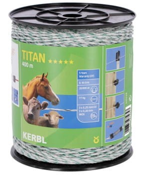 Plecionka ogrodzeniowa TITAN, 400 m x 2,2 mm, biało-zielona, Kerbl