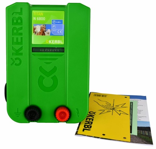 Elektryzator sieciowy TITAN N 6800, na dziki, dla koni, byków, bydła, owiec i kóz, 6,8 J, Kerbl