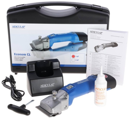 Maszynka do strzyżenia koni i bydła Econom CL, 1 akumulator, niebieski, Aesculap