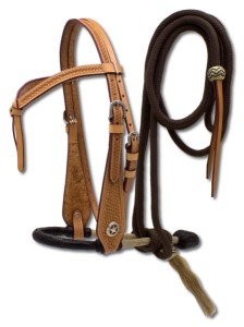 Bosal westernowy z ogłowiem i wodzami 