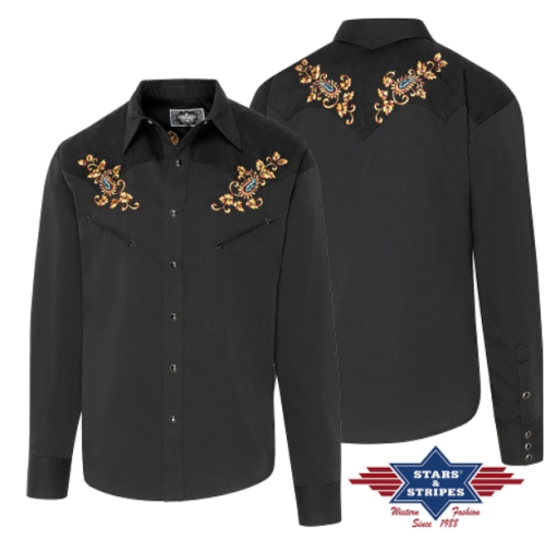 Koszula męska westernowa HOGAN BLACK