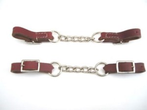 Pasek pod wędzidło z łańcuszkiem - skóra latigo 