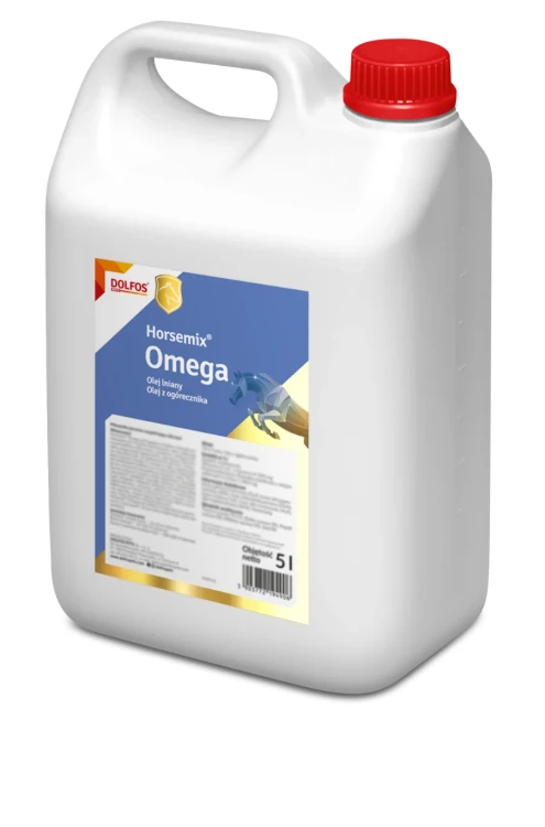 DOLFOS Horsemix Omega 5 l  - olej lniany i z ogórecznika.webp
