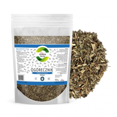 NuVena Herbs Ogórecznik lekarski 1kg suszone ziele ogórecznika lekarskiego dla koni