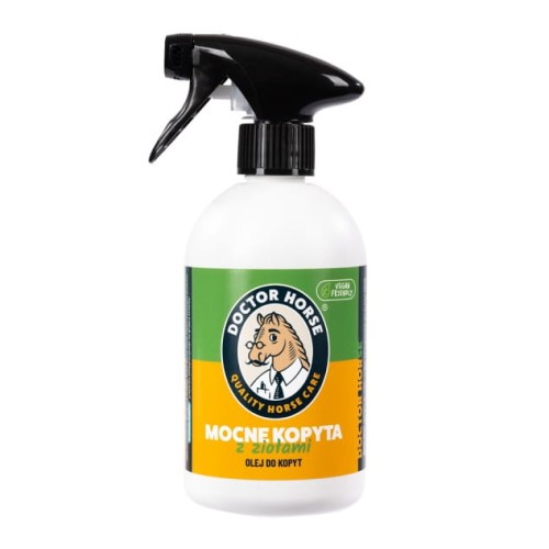 DOCTOR HORSE Mocne Kopyta Ziołowe 500 ml  – Naturalny olej w sprayu do pielęgnacji kopyt