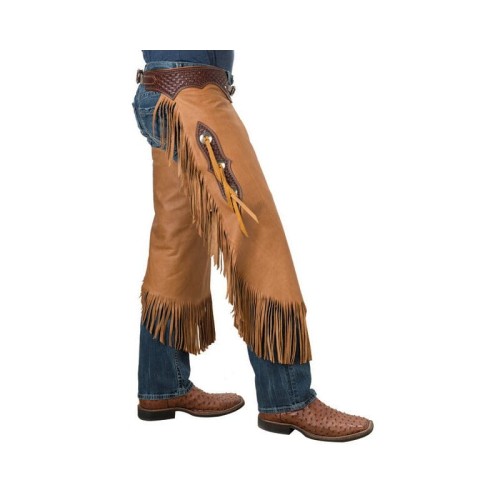 Czapsy westernowe skórzane