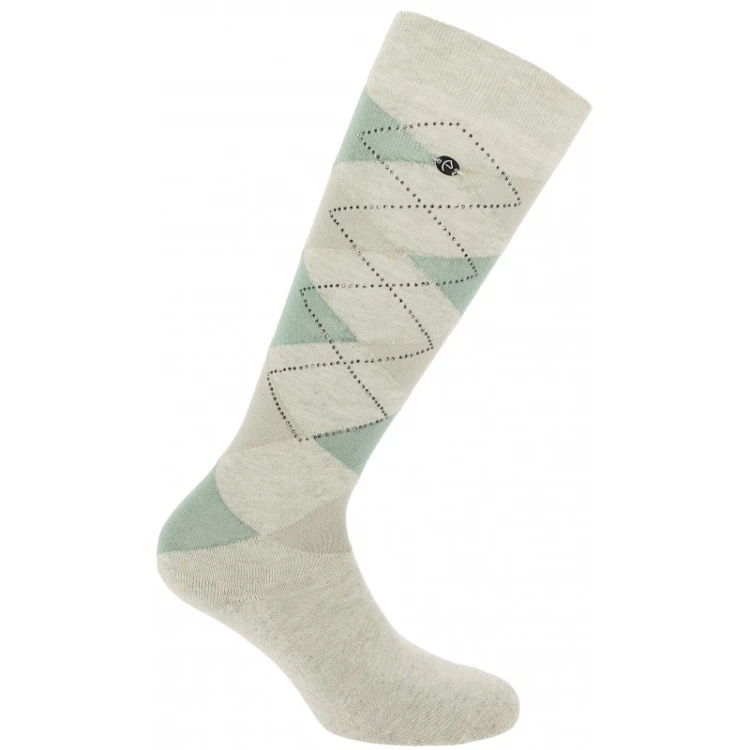 Podkolanówki jeździeckie Girly EquiTheme beige green.jpg